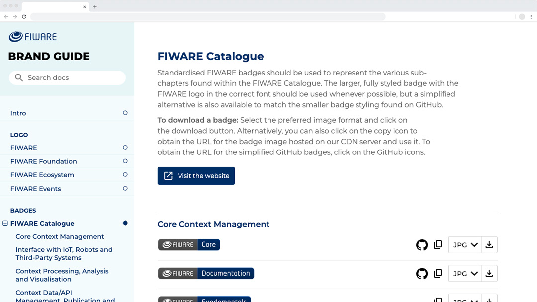 FIWARE Brand Guidelines – Badges Catalogue